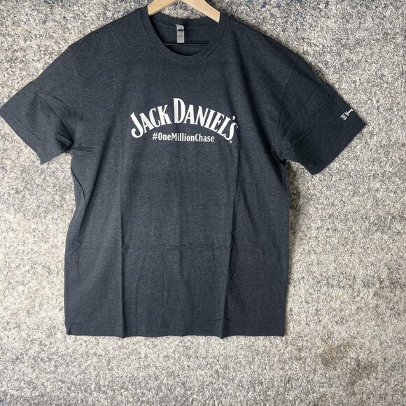 Jack Daniel's Shirt Mens Medium Gray Graphic Whiskey #OneMillionChase Tee Promo - Picture 1 of 5